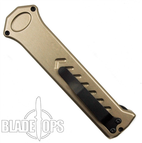 Paragon Pewter PARA-XD OTF Auto Knife, Non Glare Dagger Blade