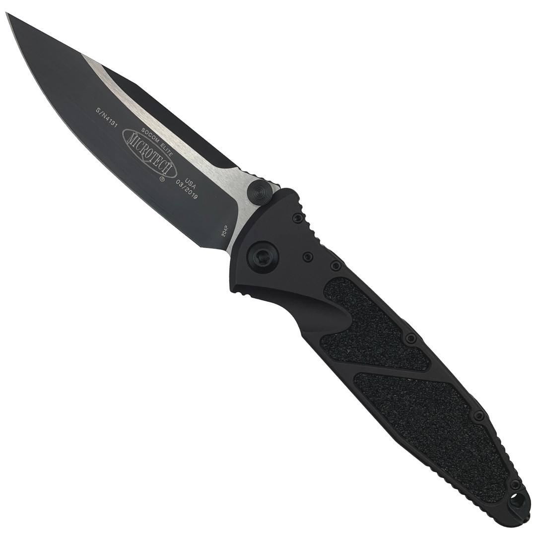 Microtech 160-1T Tactical Socom Elite S/E Folder Knife, Black Blade