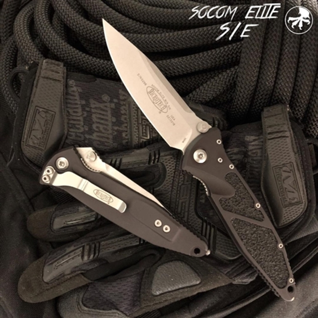 Microtech 160-4 Socom Elite S/E Folder Knife, Satin Blade