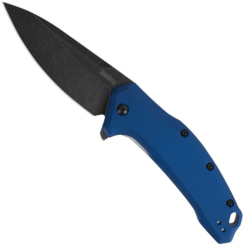 Kershaw 1776NBBW Navy Blue Link Spring Assist Knife, BlackWash Blade