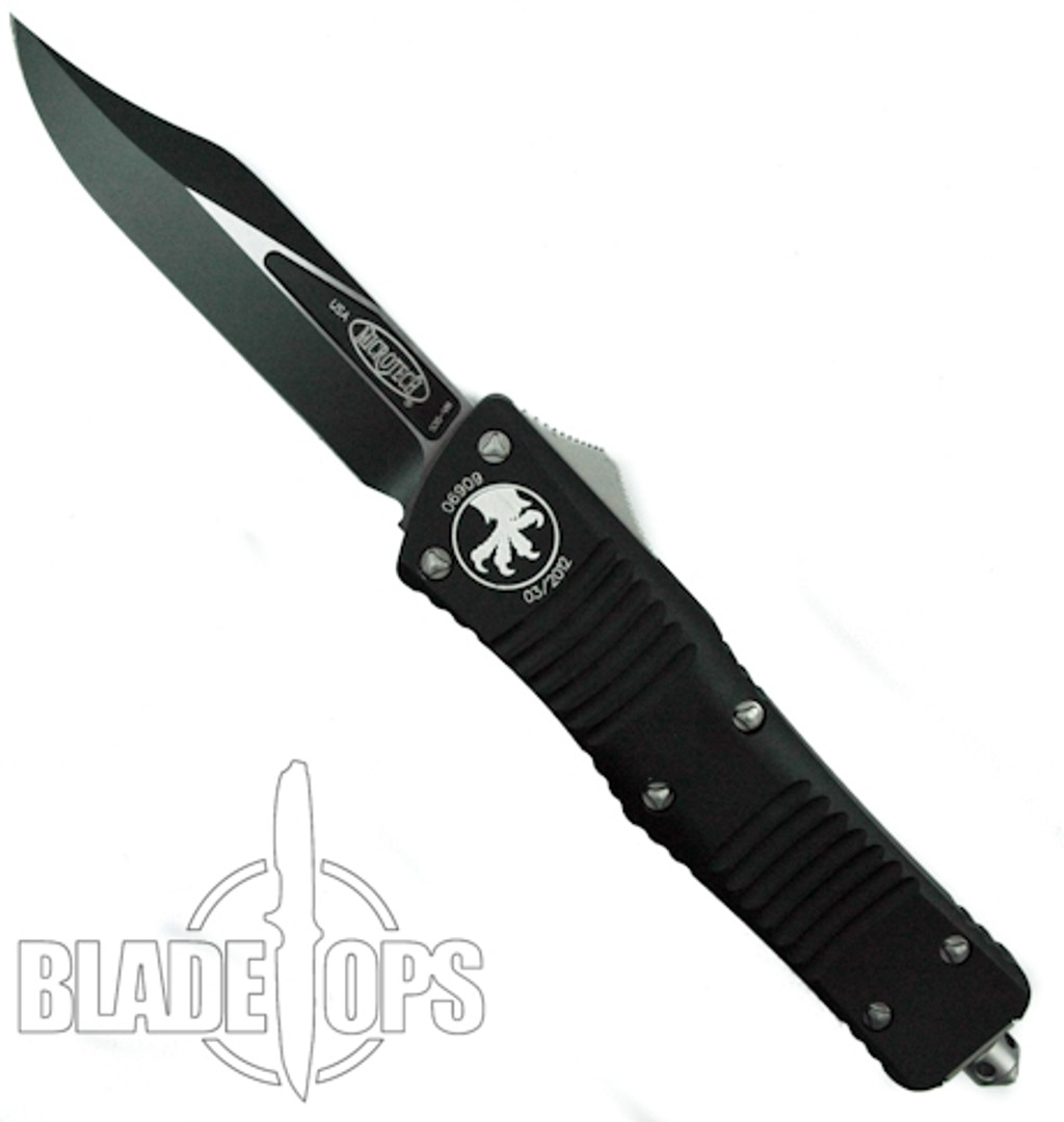 Microtech Combat Troodon Bowie OTF Knife, Black Blade, MT143-1