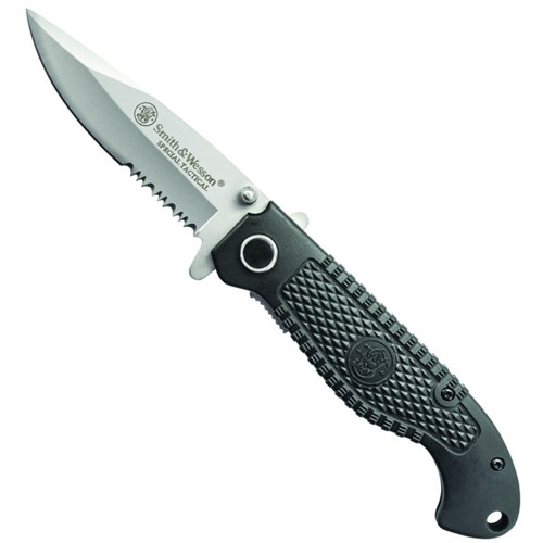 Smith & Wesson CKTACSD Special Tactical Folder Knife, Drop Point Combo Blade