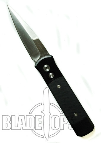 Pro-Tech Godson Auto Knife, G10 Inlay, Satin Finish Plain Blade, PT715