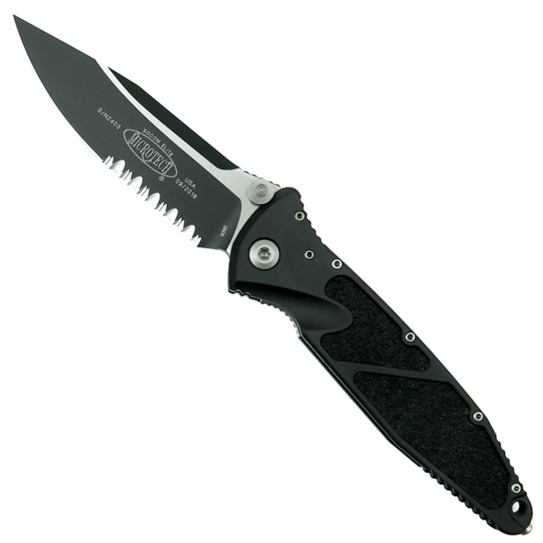 Microtech 160-2 Socom Elite S/E Folder Knife, Black Combo Blade