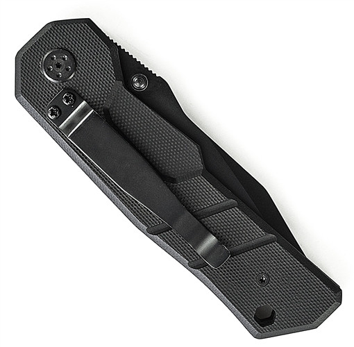 Schrade 103S G10 Folding Knife, Black Tanto Combo Blade