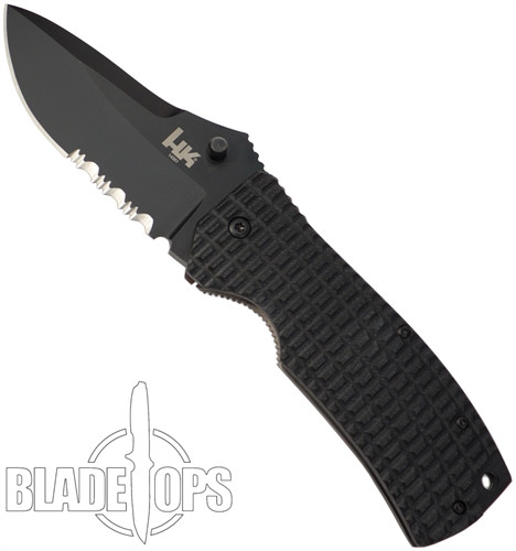 Benchmade H&K 14201SBTConspiracy Manual Folder Knife, Black Clip Point Combo Blade
