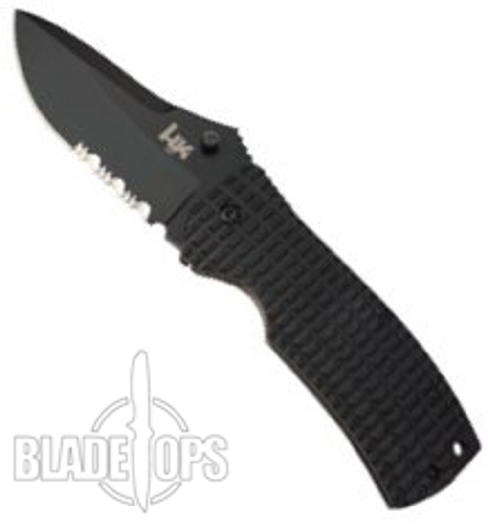 Benchmade H&K 14201SBTConspiracy Manual Folder Knife, Black Clip Point Combo Blade