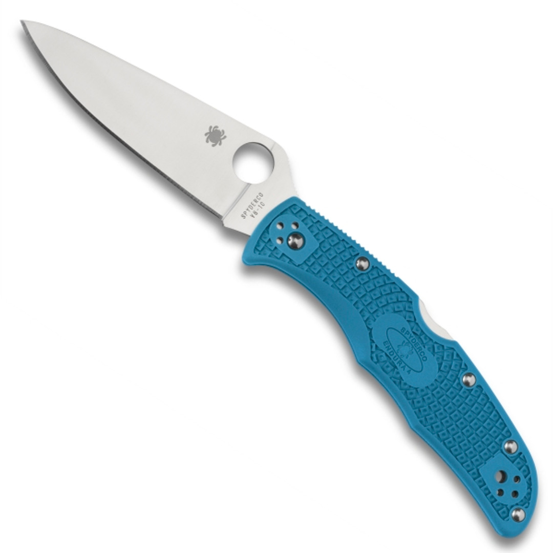 Spyderco Blue Endura 4 Folder Knife, VG-10 Satin Blade