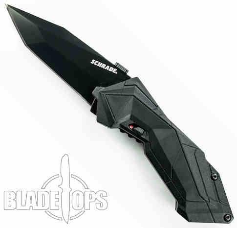Schrade SCHA3B MAGIC Spring Assist Tanto Knife, Black Plain Edge
