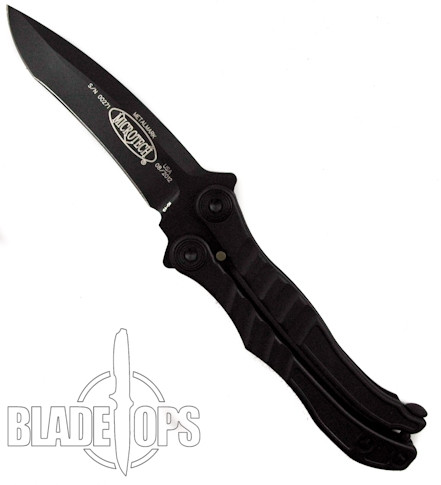 Microtech Tactical Metalmark Balisong Knife, DLC Black Blade MT170-1T