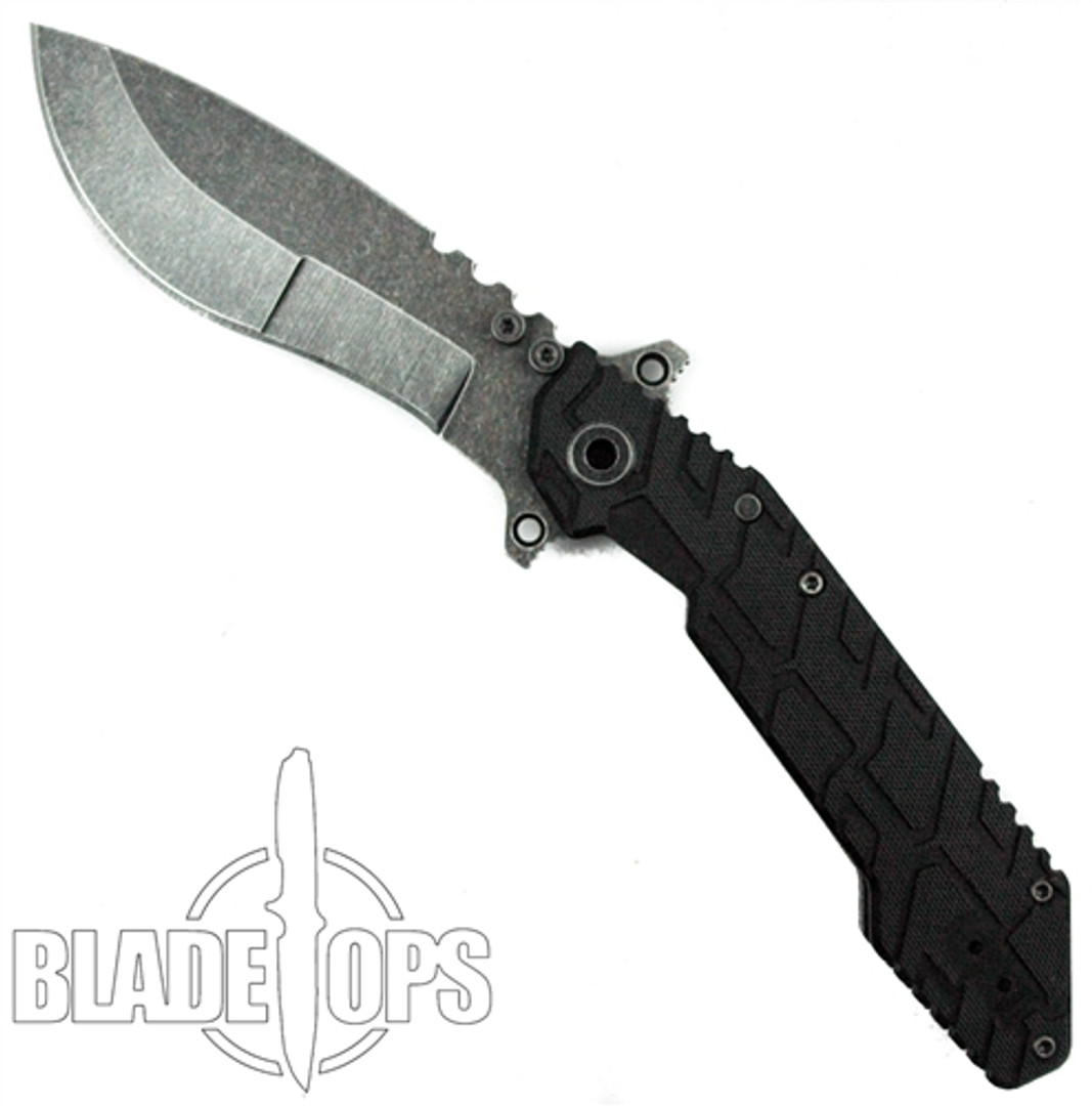 Quartermaster Knives Boss Hog QSE-1cc Folding Knife, Kukri Carbon Copy