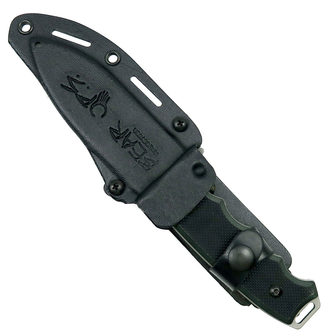 Bear OPS CQC-200-B4-P Combat Knife, Bead Blast Modified Drop Point Blade, Black G10 Handle  Closed View