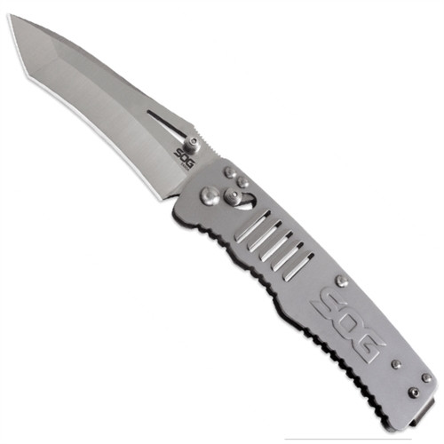 SOG TG-1001 Targa Stainless Tanto Folder Knife, VG-10 Satin Blade