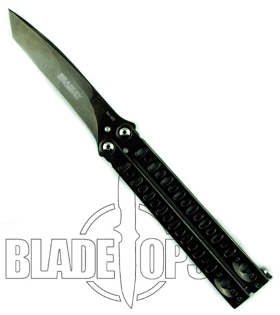 Bradley Kimura III Butterfly Knife, Limited Edition Polished Black, Tanto Point, BC5500-IIIBLK