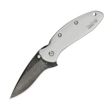 Kershaw Scallion Damascus Assisted Knife, Plain (KS1620DAM)