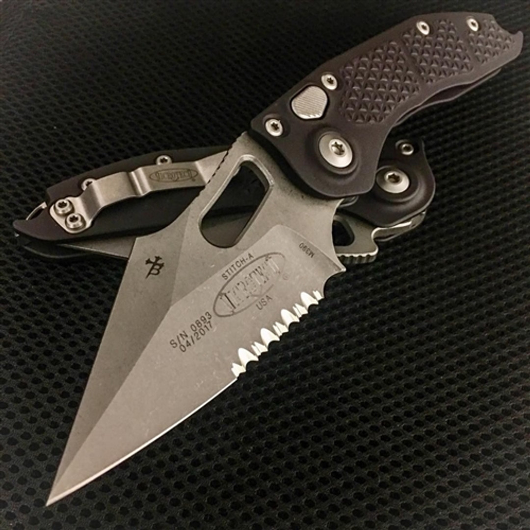 Microtech 16911AP Borka Stitch Wharncliffe Auto Knife, Apocalyptic