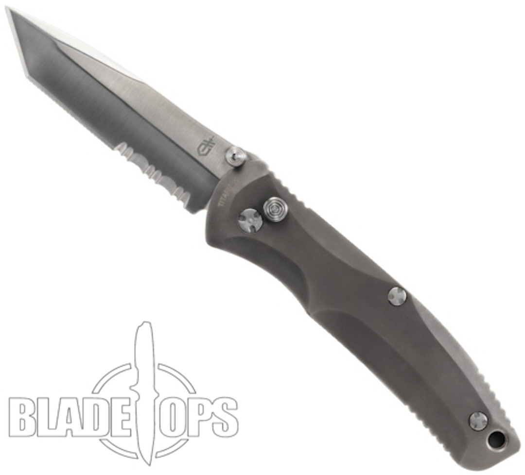 Gerber Venture Spring Assist Knife, Titanium Handle, Combo Tanto Blade