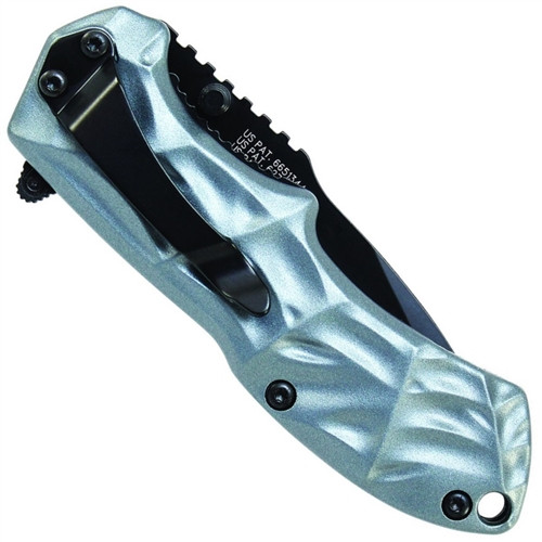 Smith & Wesson Black Ops SWBLOP3SMBS Blue/Grey Small Spring Assist Knife, Black Combo Blade
