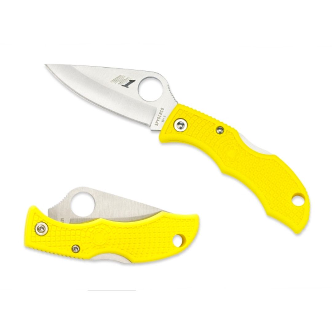 Spyderco Ladybug 3 Salt Knife, Yellow Handle, Plain H1 Blade REAR VIEW