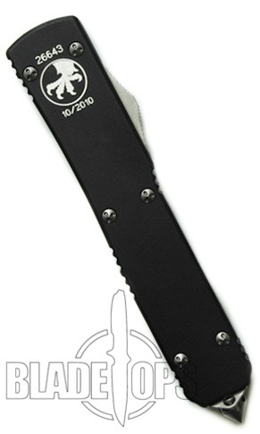 Microtech Ultratech OTF Double Action Knife, Bayonet Grind, Satin Part Serrated Blade, 120-5