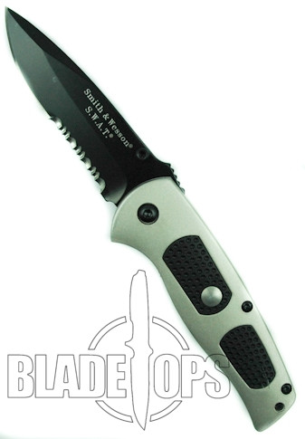 Smith & Wesson Dual Action SWAT Knife, Black Part Ser Blade,  SW5000GB