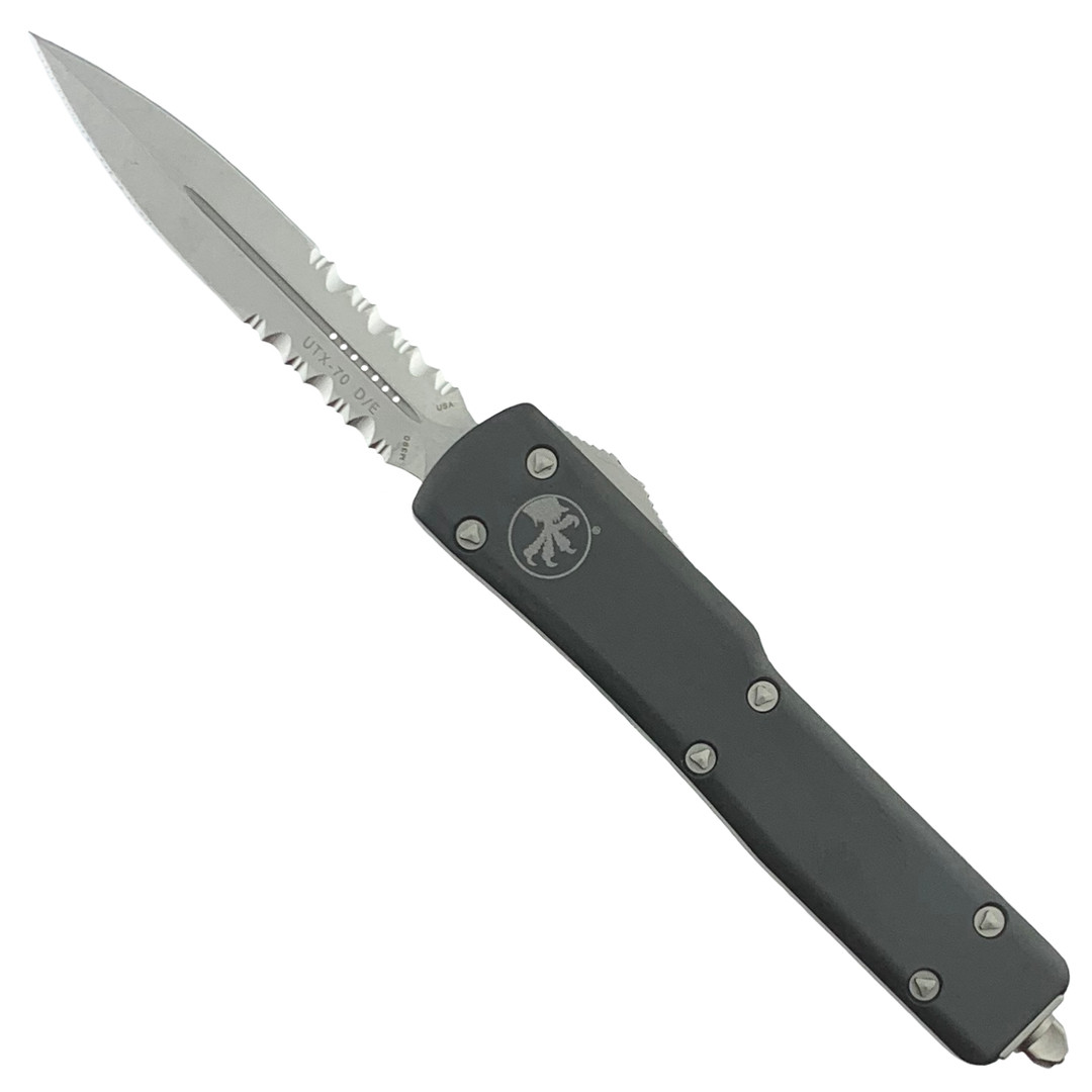 Microtech 147-11 UTX-70 D/E OTF Auto Knife, Stonewash Combo Blade