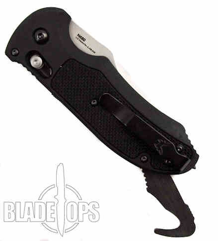 Benchmade 9170S Triage Auto Knife, N680 Satin Combo Blade BladeOps