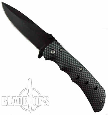 F1 Spring Assist Knife, Black Clip Blade