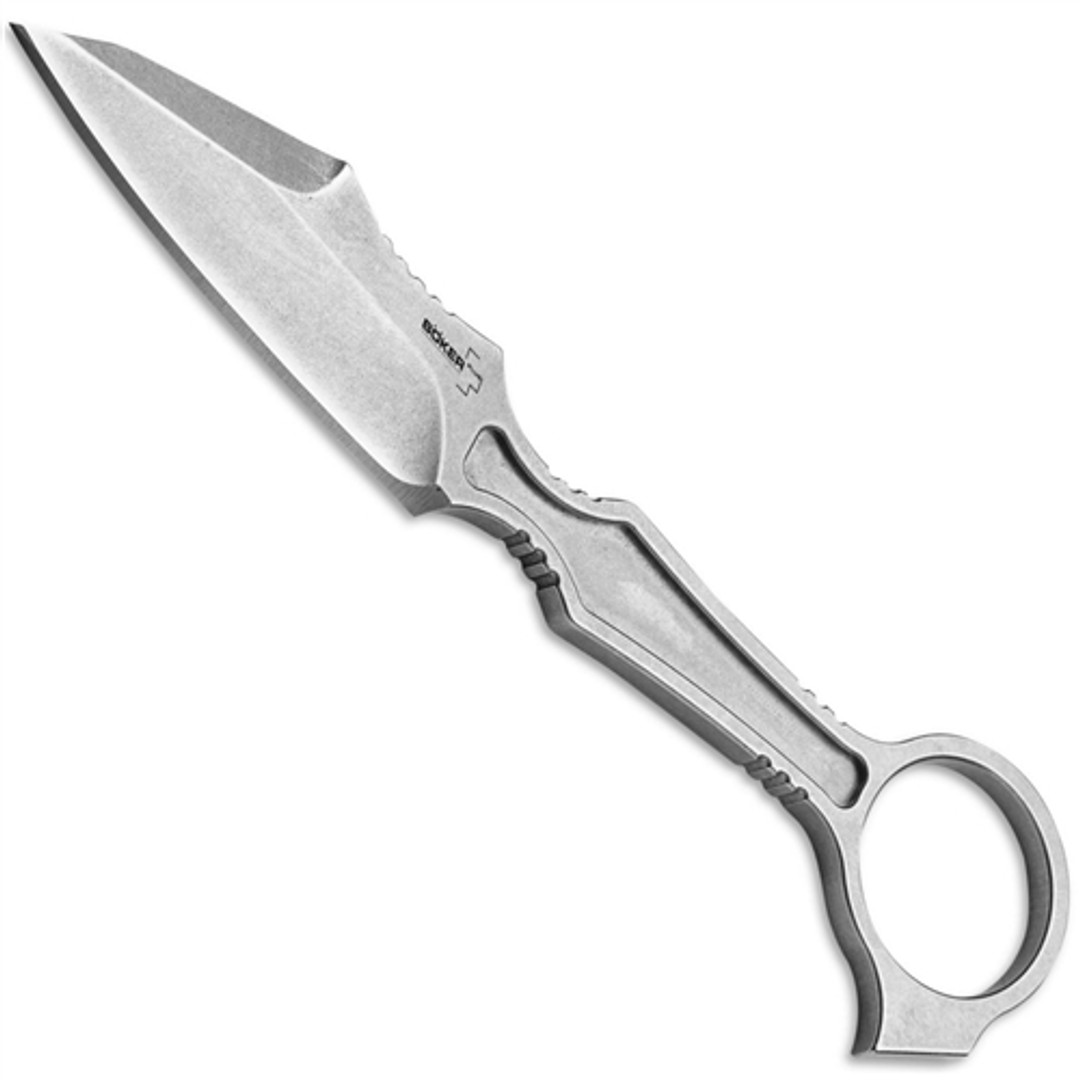 Boker Plus 02BO057 Gitfo Stainless Fixed Blade Knife, Stonewash Blade