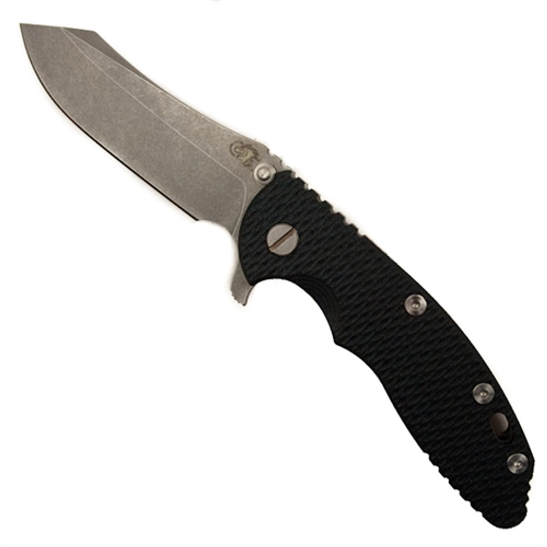 Hinderer Knives Blue/Black XM-18 3.5" Skinner Flipper Knife, CPM-S35VN Dark Stonewash Blade