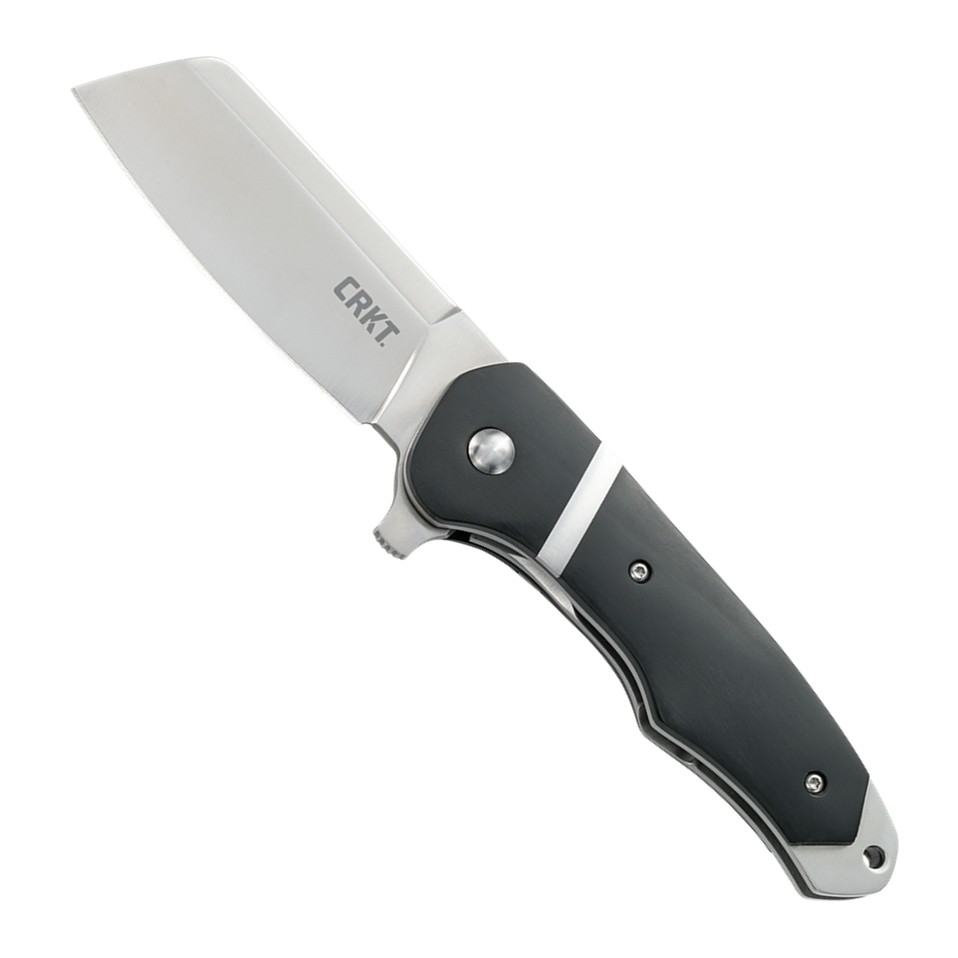 CRKT 7270 Black/Silver Ripsnort Flipper Knife, Satin Blade