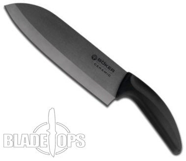 Boker Black Ceramic Santoku Kitchen Knife, 130C4S