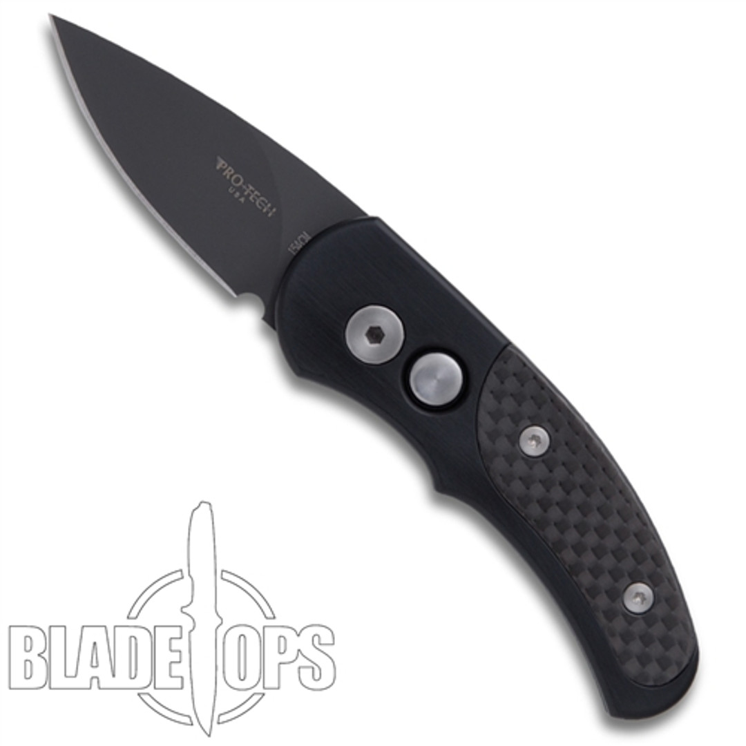 Pro-Tech 4405 Runt J4 Cali-Legal Auto Knife, Carbon Fiber, 154CM Black Blade