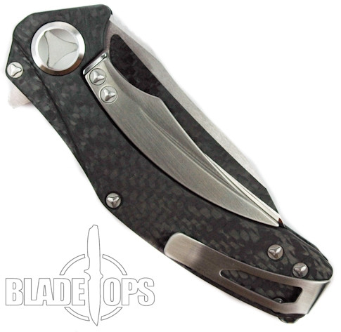 Microtech Custom Matrix Knife, Carbon Fiber Handle, High Polish Blade with Carbon Fiber Insert