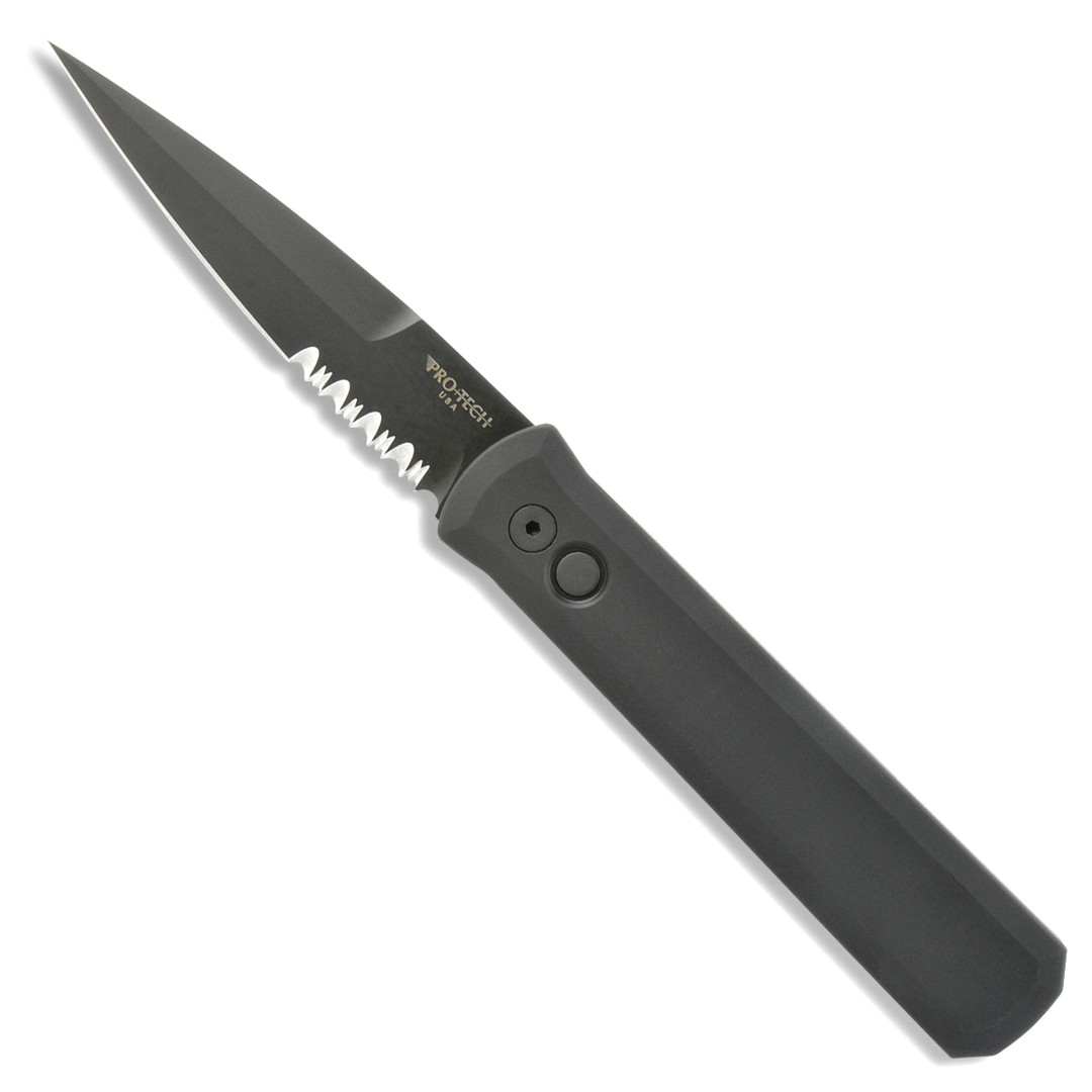 Pro-Tech 921-SWATPS Tactical Godfather Auto Knife, 154CM Black Combo Blade
