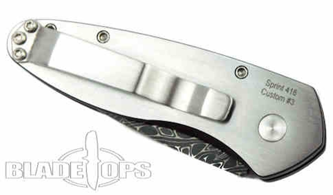 ProTech Custom Sprint Auto Knife, Damascus Blade, Two Tone Frame