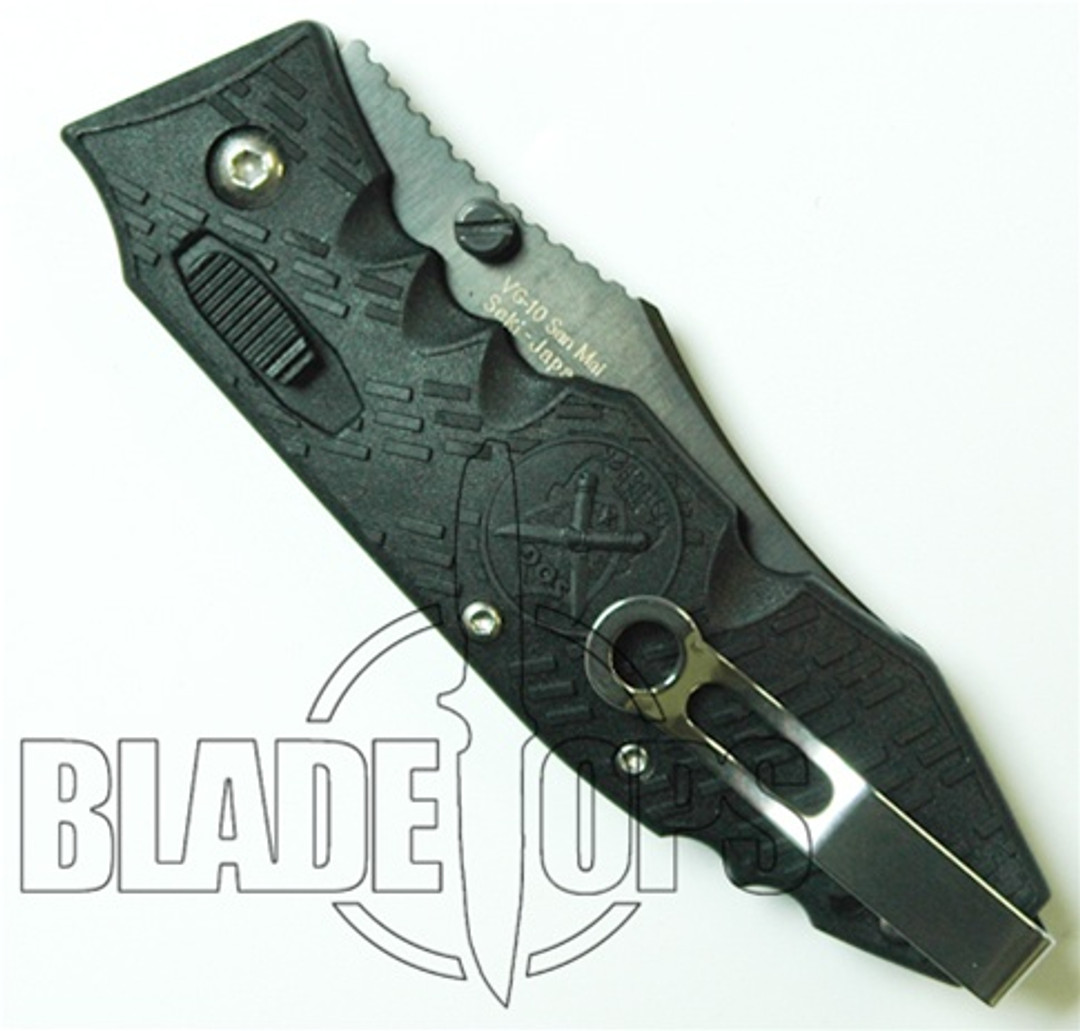SOG Toothlock Folder Knife, VG-10 Plain Edge TiNi Blade, Zytel Handles,  TK03