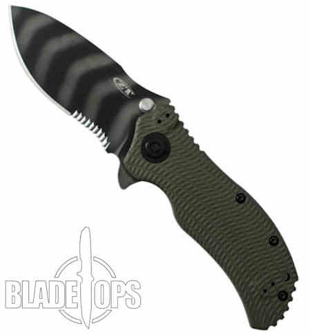 Zero Tolerance 0301ST Spring Assist Knife,Tigerstripe Combo Blade