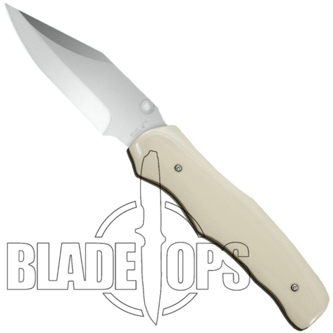 Bear OPS MC-110-DS4-P Manual Folder Knife, Bead Blast Plain Blade, Desert Sand G10 Handle