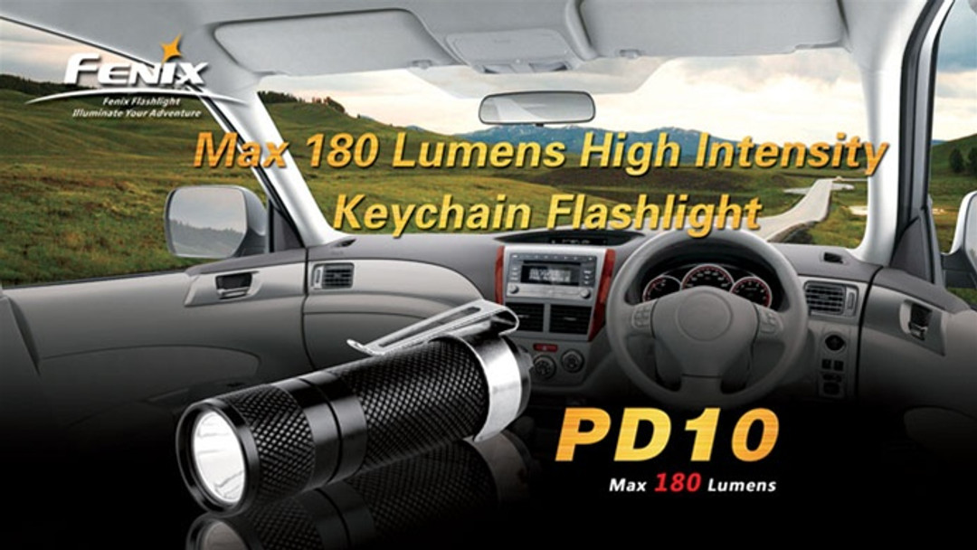 Fenix PD10 R2 Black LED Flashlight, 190 Lumens