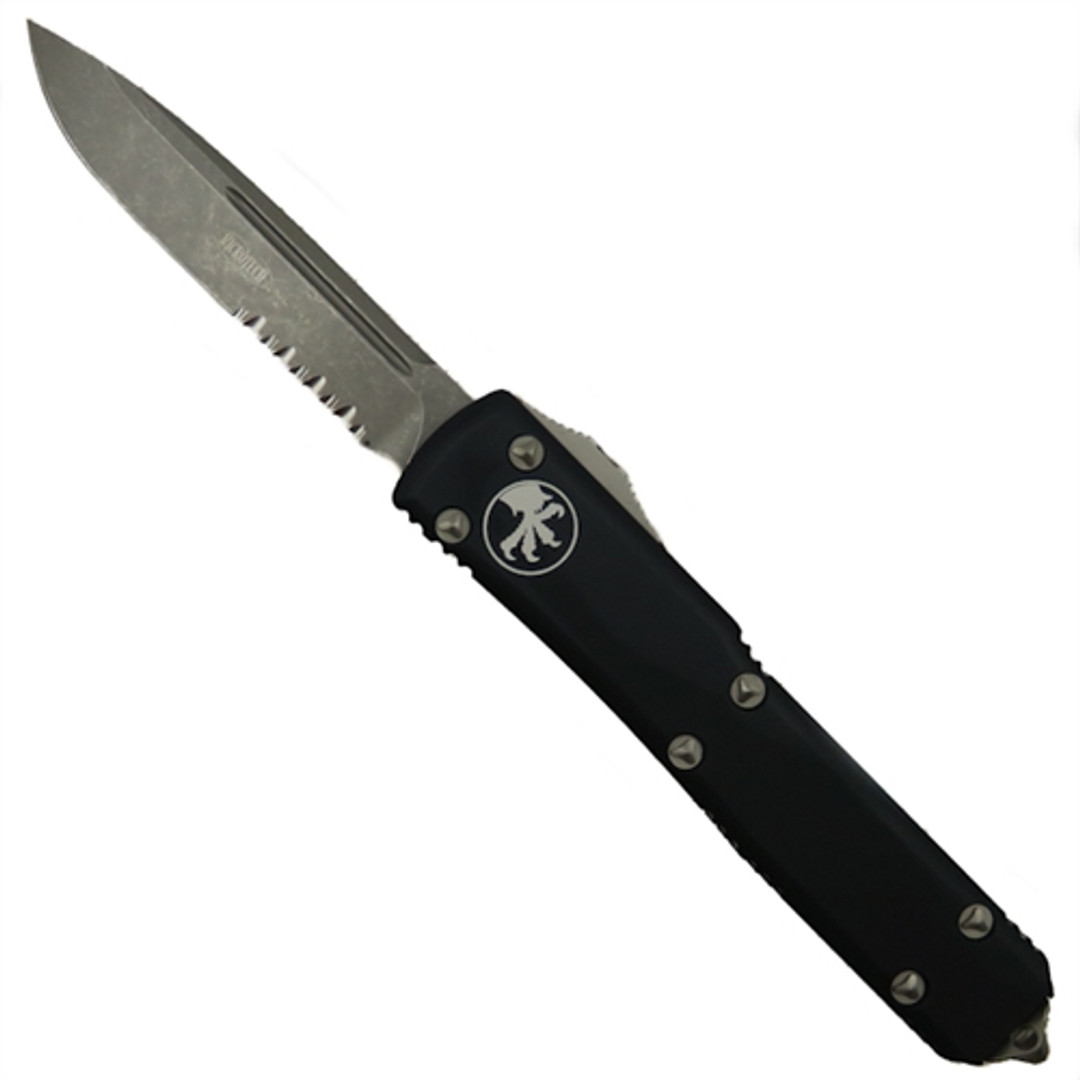 Microtech 121-11AP Contoured Ultratech S/E OTF Auto Knife, Apocalyptic Stonewash Combo Blade