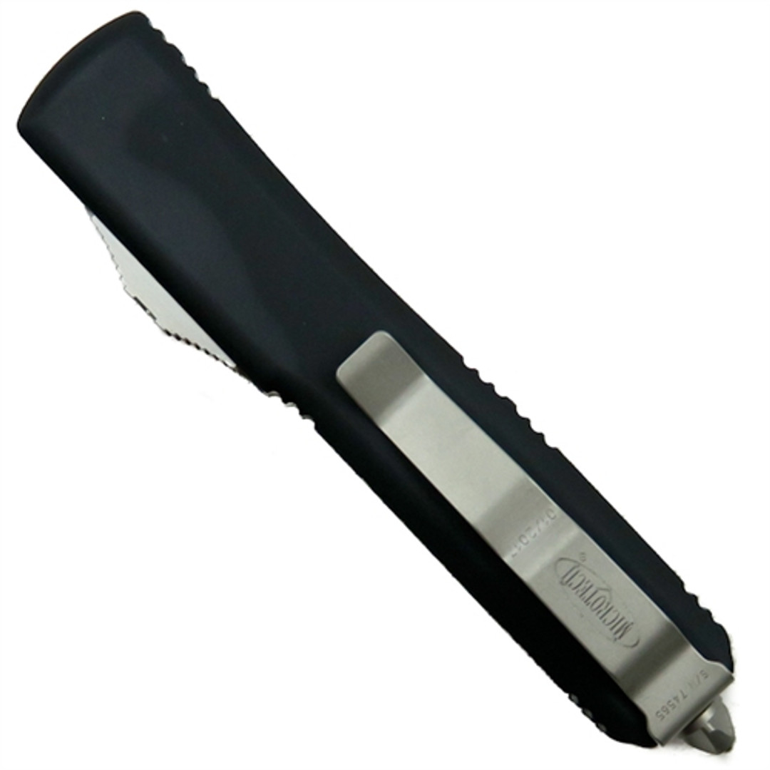 Microtech 121-11AP Contoured Ultratech S/E OTF Auto Knife, Apocalyptic Stonewash Combo Blade, Clip View