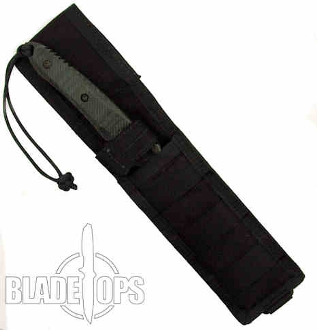 Spartan Blades Spartan Breed Fighter Knife, Black Blade, Black Handle, Black Nylon MOLLE Sheath