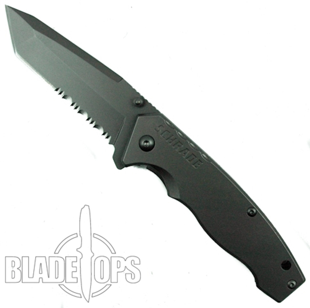 Schrade SCH306TS FrameLock Folding Knife, Combo Tanto Blade