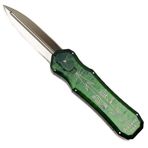 Piranha Green Excalibur D/E OTF Auto Knife, 154CM Mirror Blade