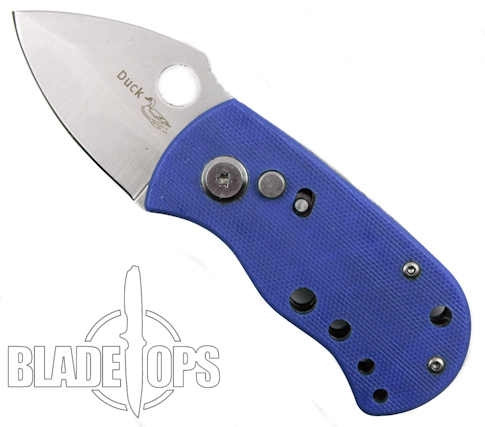 Blue Duck Auto Knife, Satin Plain Blade