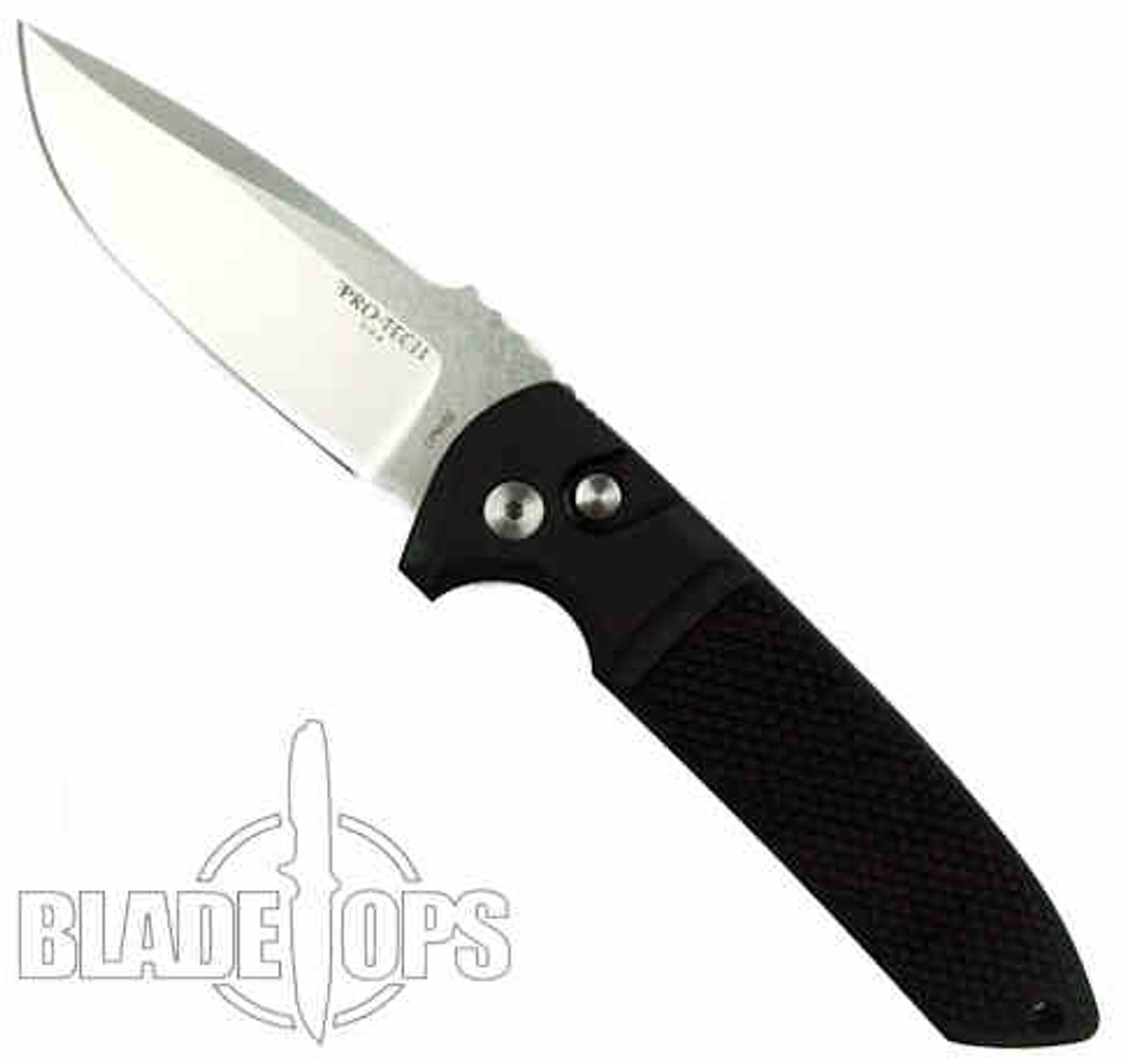 ProTech LG105 Rockeye Auto, Satin D2 Blade, Black Handle