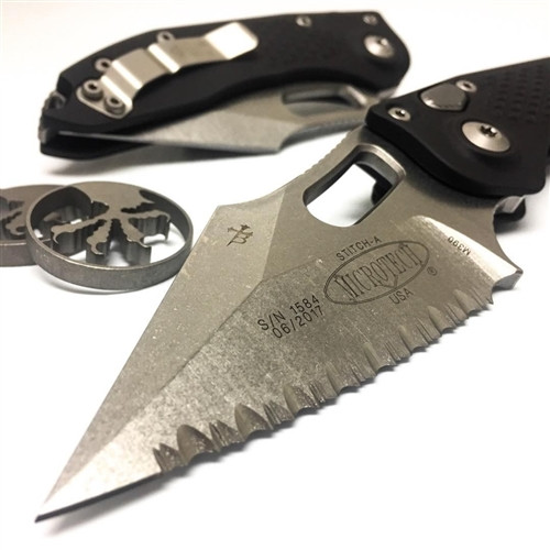 Microtech 169-12 Borka Stitch Wharncliffe Auto Knife, Full
