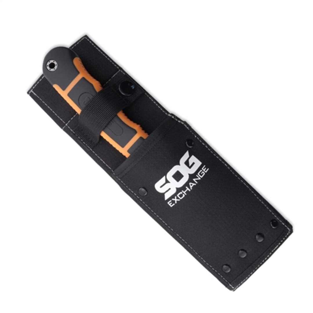SOG Exchange Fixed Blade Knife, Satin Multi-blade, Black/Orange Handle