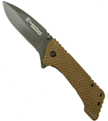Smith & Wesson CKG20BR Extreme Ops Small Honeycomb G10 Folder, Black Drop Point Blade